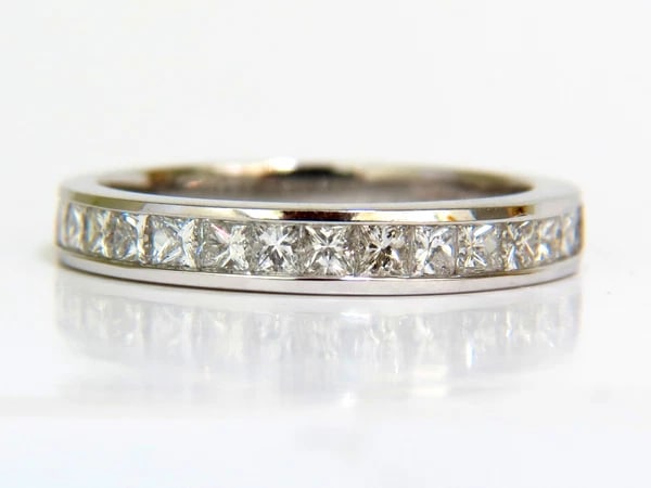 .70CT CLASSIC PRINCESS CUT NATURAL DIAMONDS BAND RING 14KT GOLD - 3