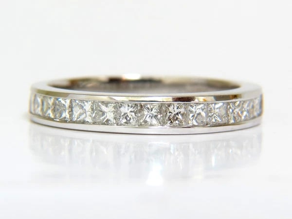 .70CT CLASSIC PRINCESS CUT NATURAL DIAMONDS BAND RING 14KT GOLD - 4