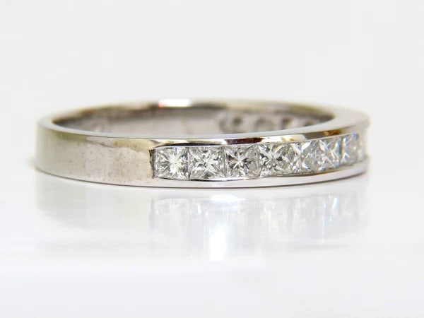 .70CT CLASSIC PRINCESS CUT NATURAL DIAMONDS BAND RING 14KT GOLD - 5