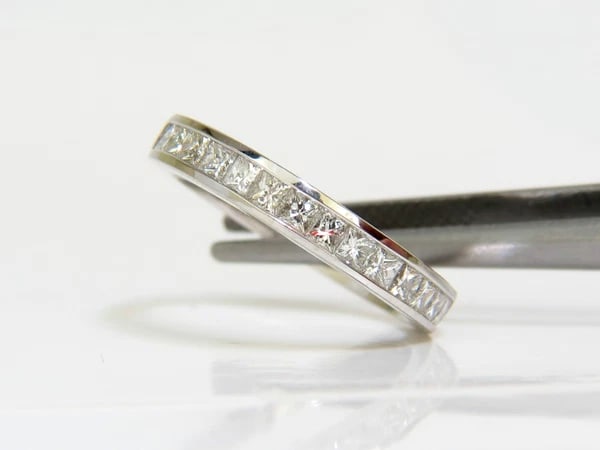 .70CT CLASSIC PRINCESS CUT NATURAL DIAMONDS BAND RING 14KT GOLD - 8