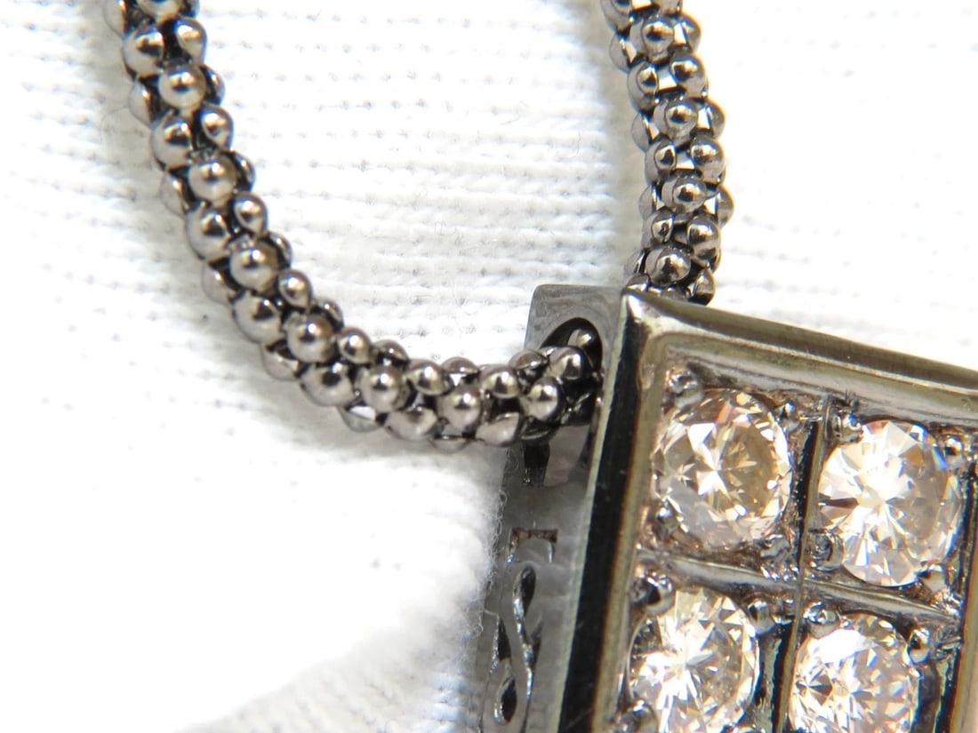 1.54CT DIAMONDS NATURAL FANCY LIGHT BROWN BEADED NECKLACE 14KT+ - 4