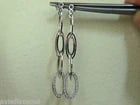 14KT GOLD .46CT ELONGATED OVALS DIAMOND DANGLE EARRINGS HINGED - 2