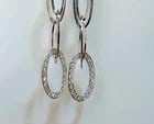 14KT GOLD .46CT ELONGATED OVALS DIAMOND DANGLE EARRINGS HINGED - 3