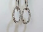 14KT GOLD .46CT ELONGATED OVALS DIAMOND DANGLE EARRINGS HINGED - 4