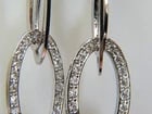 14KT GOLD .46CT ELONGATED OVALS DIAMOND DANGLE EARRINGS HINGED - 5
