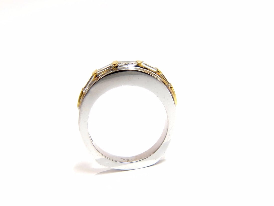 .86ct (5) natural baguette natural diamonds ring band 18kt - 2