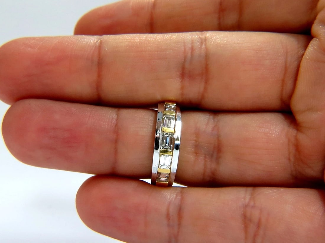 .86ct (5) natural baguette natural diamonds ring band 18kt - 3