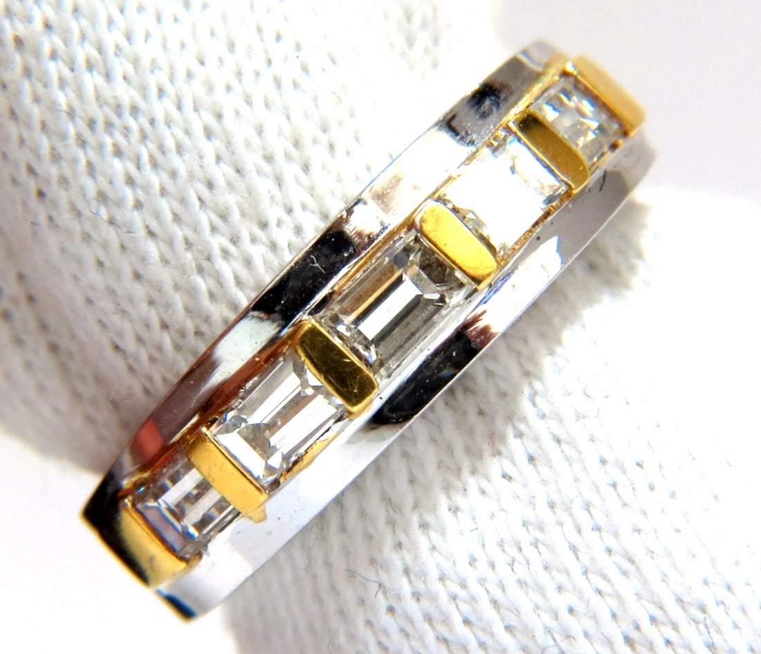 .86ct (5) natural baguette natural diamonds ring band 18kt - 4