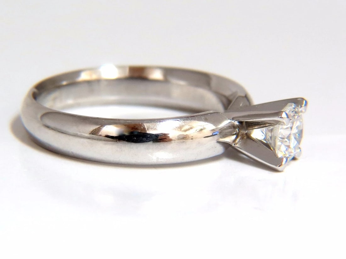 GIA Certified .51ct E Vs2 natural round diamond ring platinum - 3