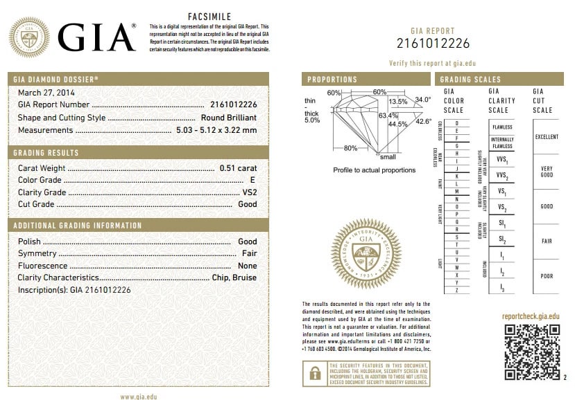 GIA Certified .51ct E Vs2 natural round diamond ring platinum - 7