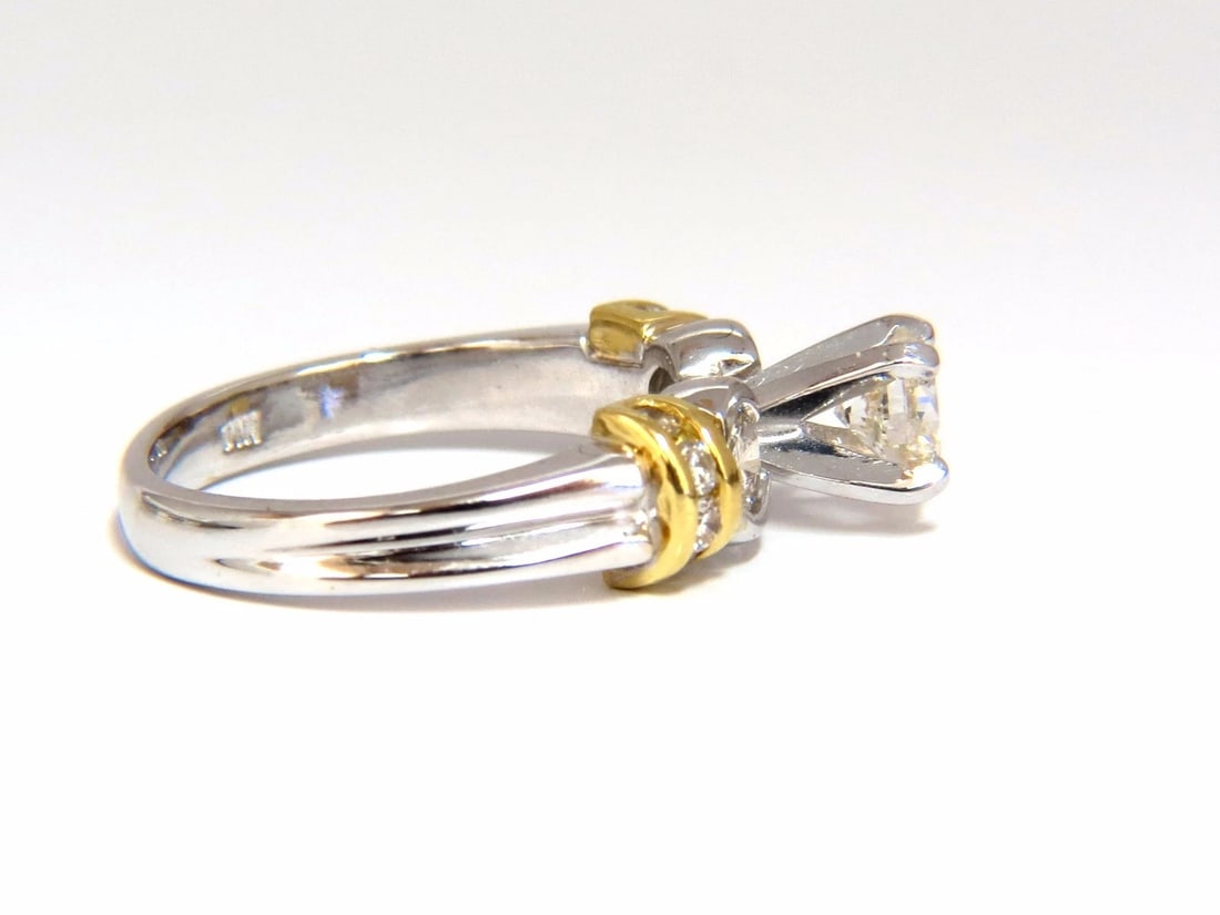 .75CT CLASSIC TRADITIONAL DIAMOND RING 14KT GOLDEN SHOULDERS - 2