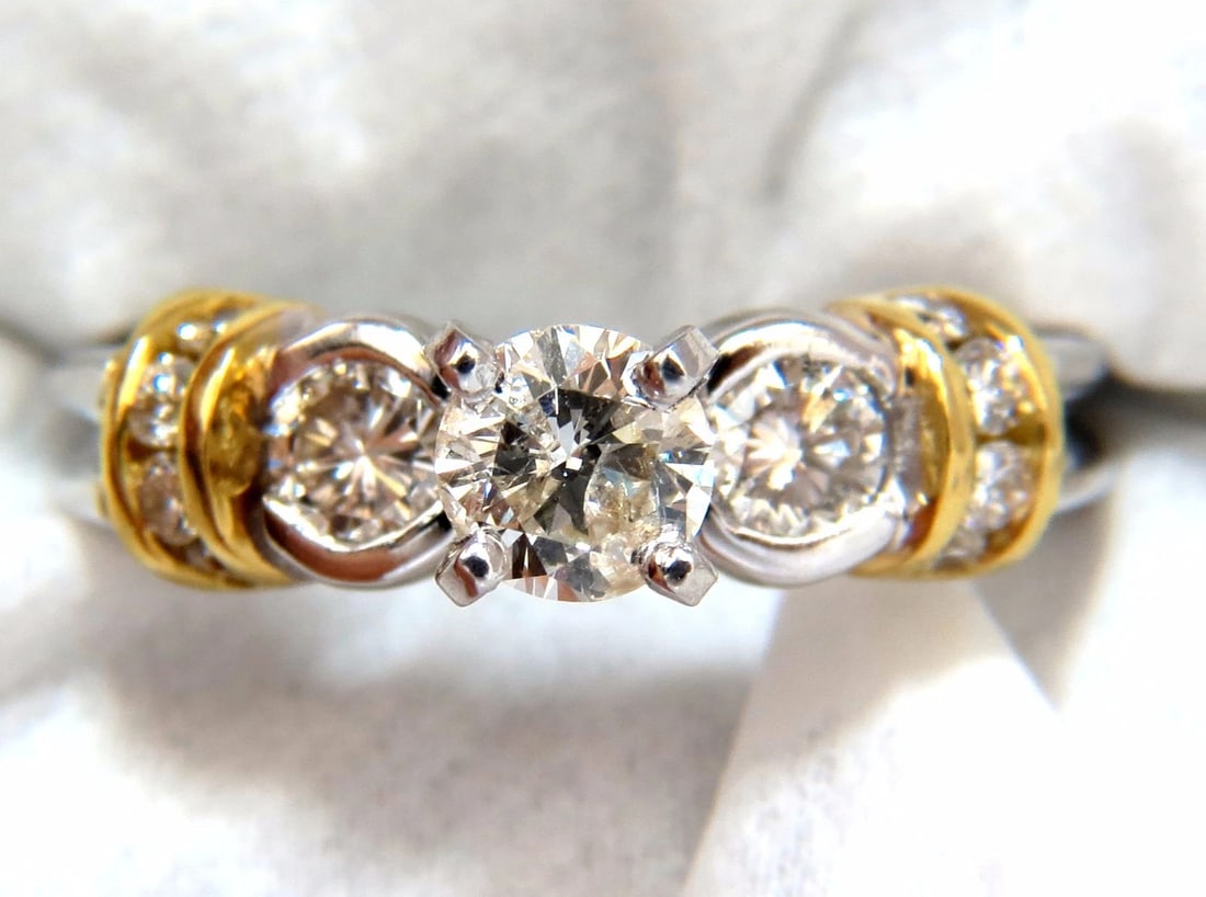 .75CT CLASSIC TRADITIONAL DIAMOND RING 14KT GOLDEN SHOULDERS - 5