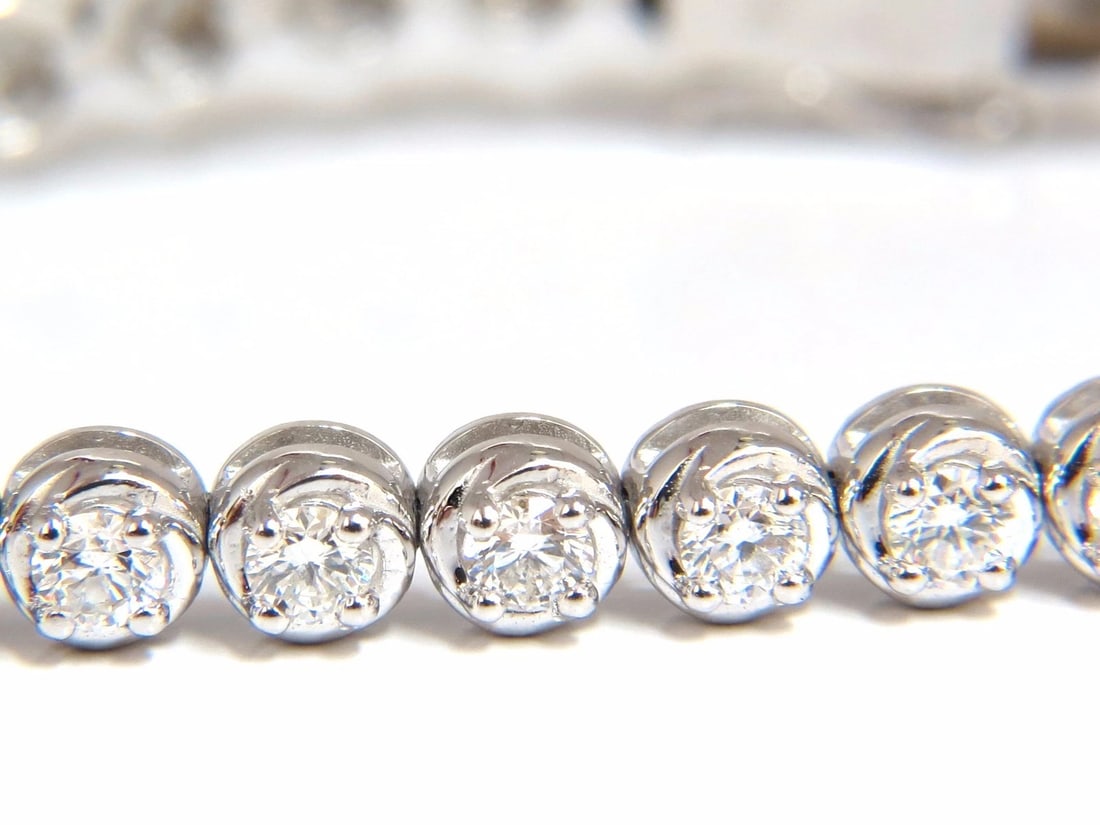 3.50ct natural diamonds tennis bracelet 14kt 7 inch - 4