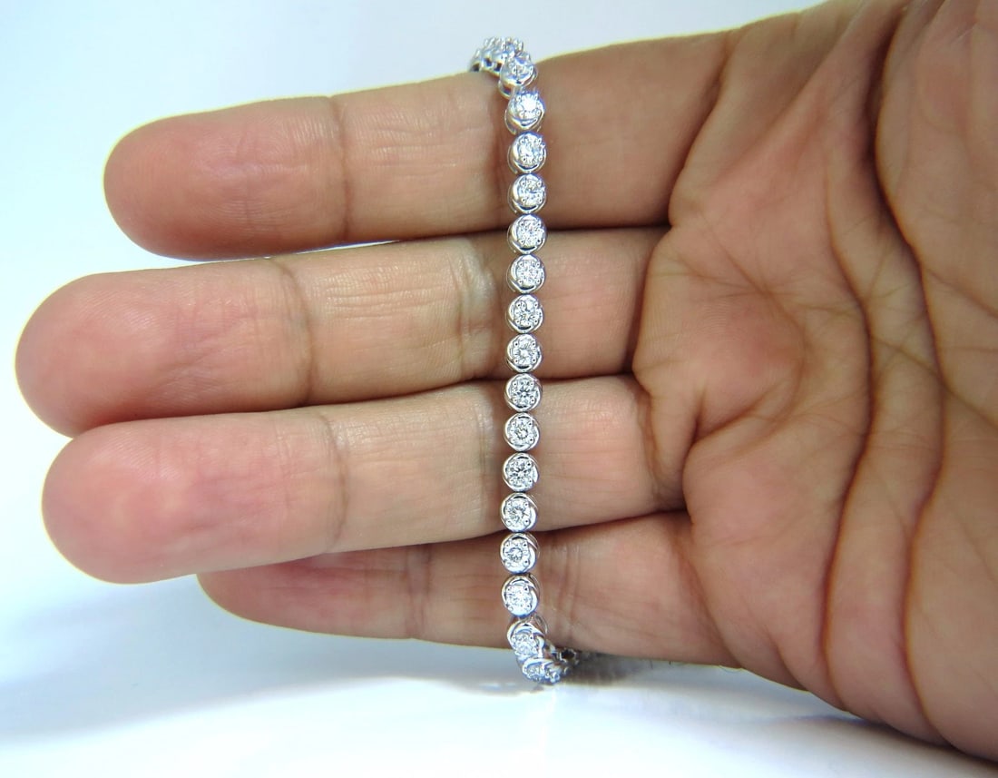 3.50ct natural diamonds tennis bracelet 14kt 7 inch - 5