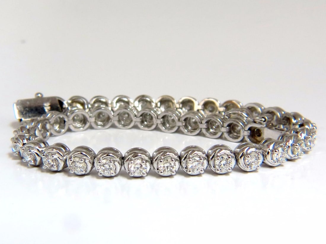 3.50ct natural diamonds tennis bracelet 14kt 7 inch - 6
