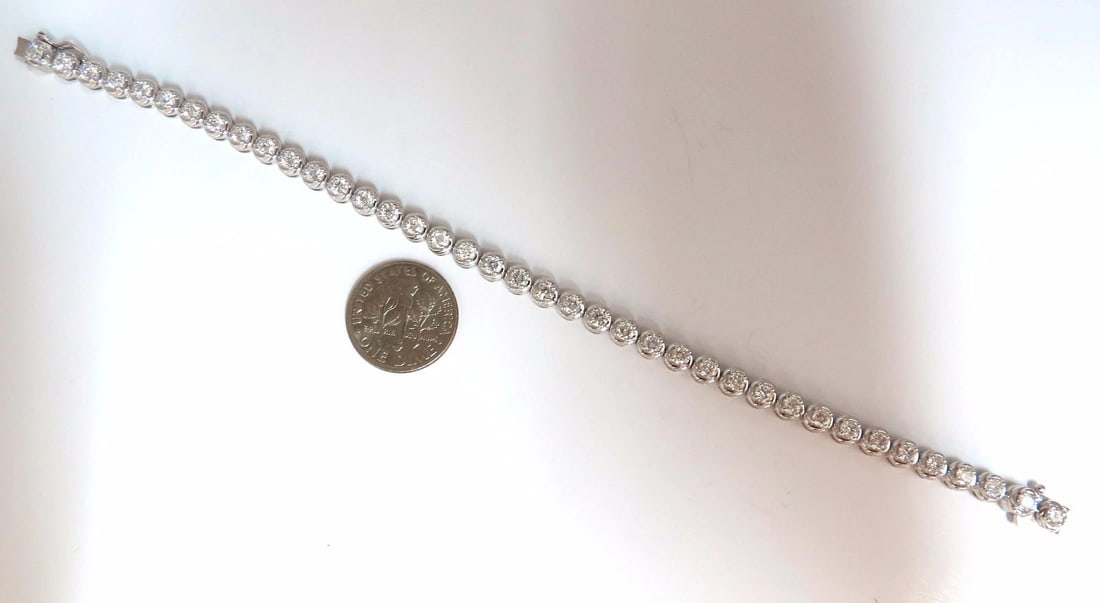 3.50ct natural diamonds tennis bracelet 14kt 7 inch - 7