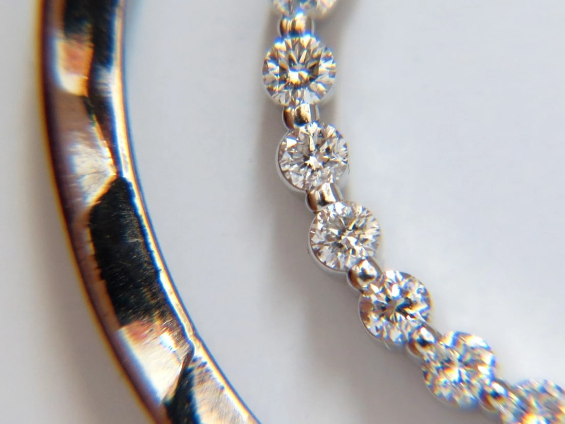 1.00ct. DIAMONDS DANGLING CIRCLE WITHIN CIRCLE BY YARD NECKLACE 18KT+ - 2