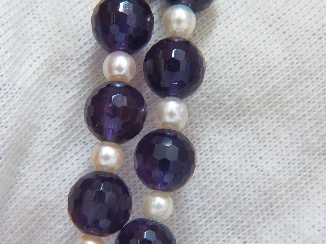 600ct natural amethyst bead necklaces (2)+ - 2