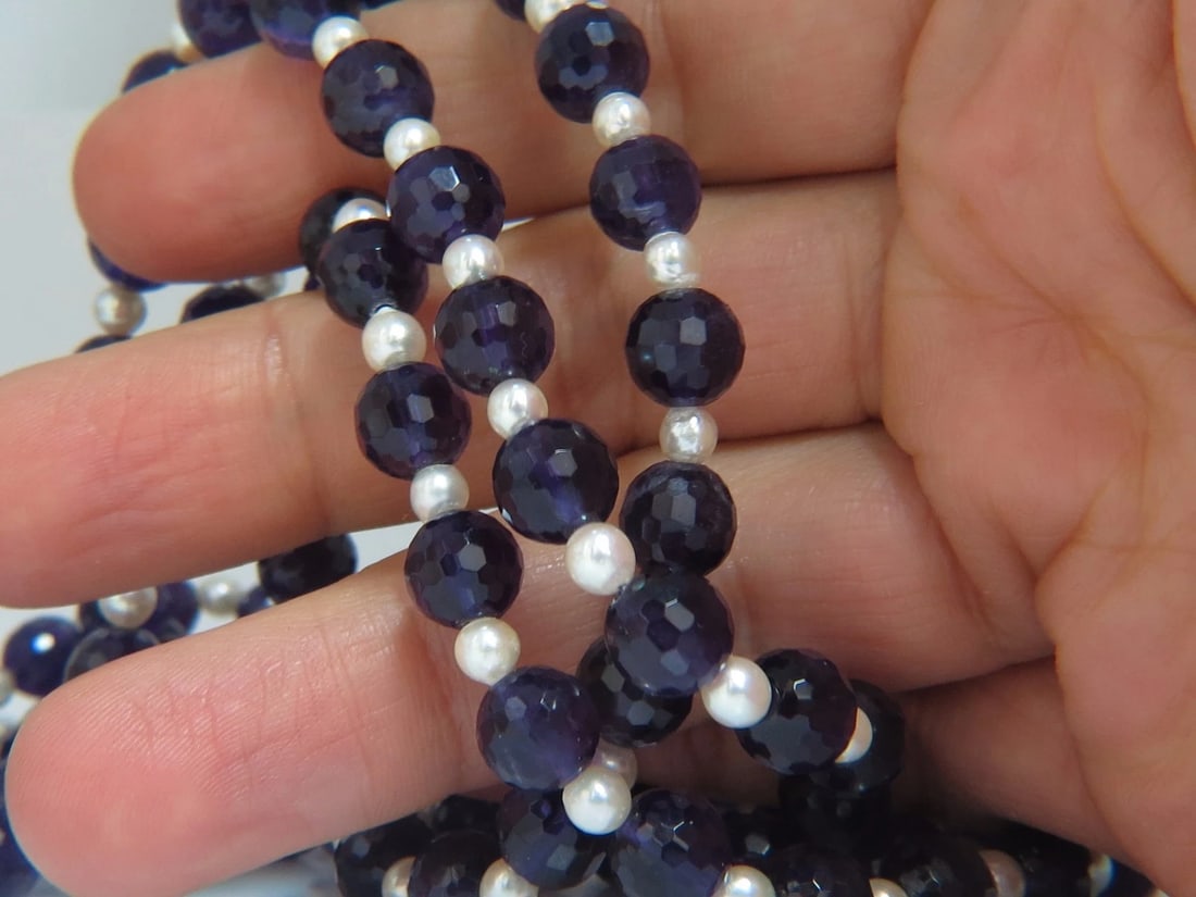 600ct natural amethyst bead necklaces (2)+ - 3