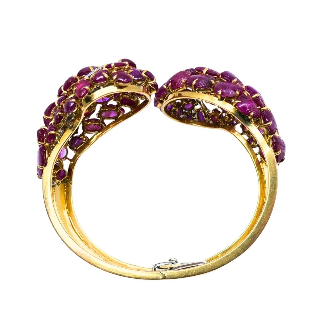 BOUCHERON Ruby BRACELET Diamond Gold Platinum Burmese Ruby GIA No Heat, French - 7