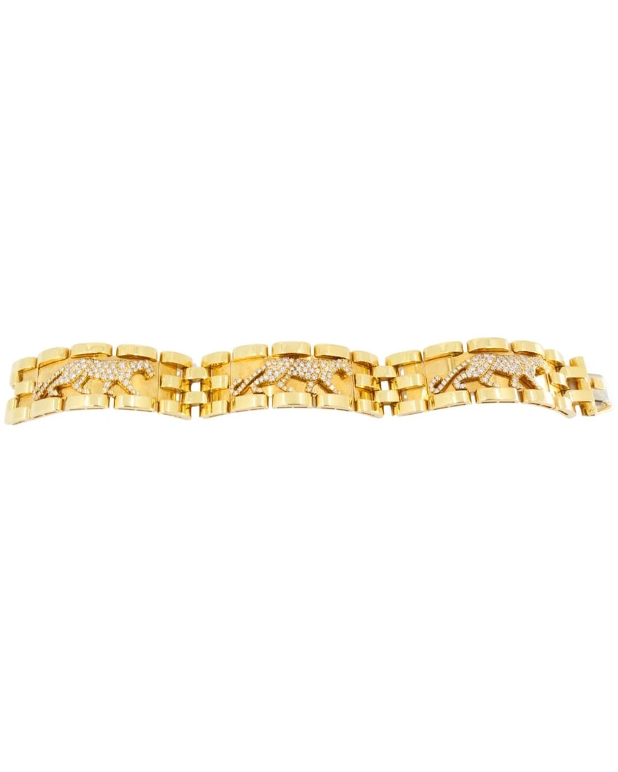 Cartier Walking Panthere Bracelet Diamond Gold Bracelet - 4