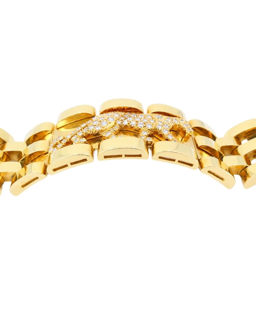 Cartier Walking Panthere Bracelet Diamond Gold Bracelet - 6