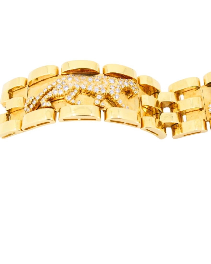 Cartier Walking Panthere Bracelet Diamond Gold Bracelet - 7