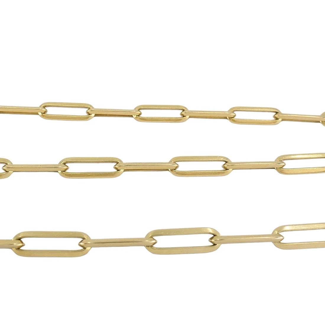 18k Gold Paperclip Chain Necklace, Italy - 7