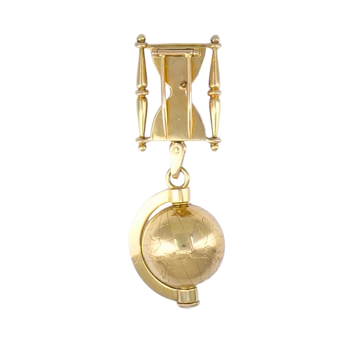 Vintage French LAPEL WATCH Pin Clip 18k Gold Diamonds Estate Jewelry - 6