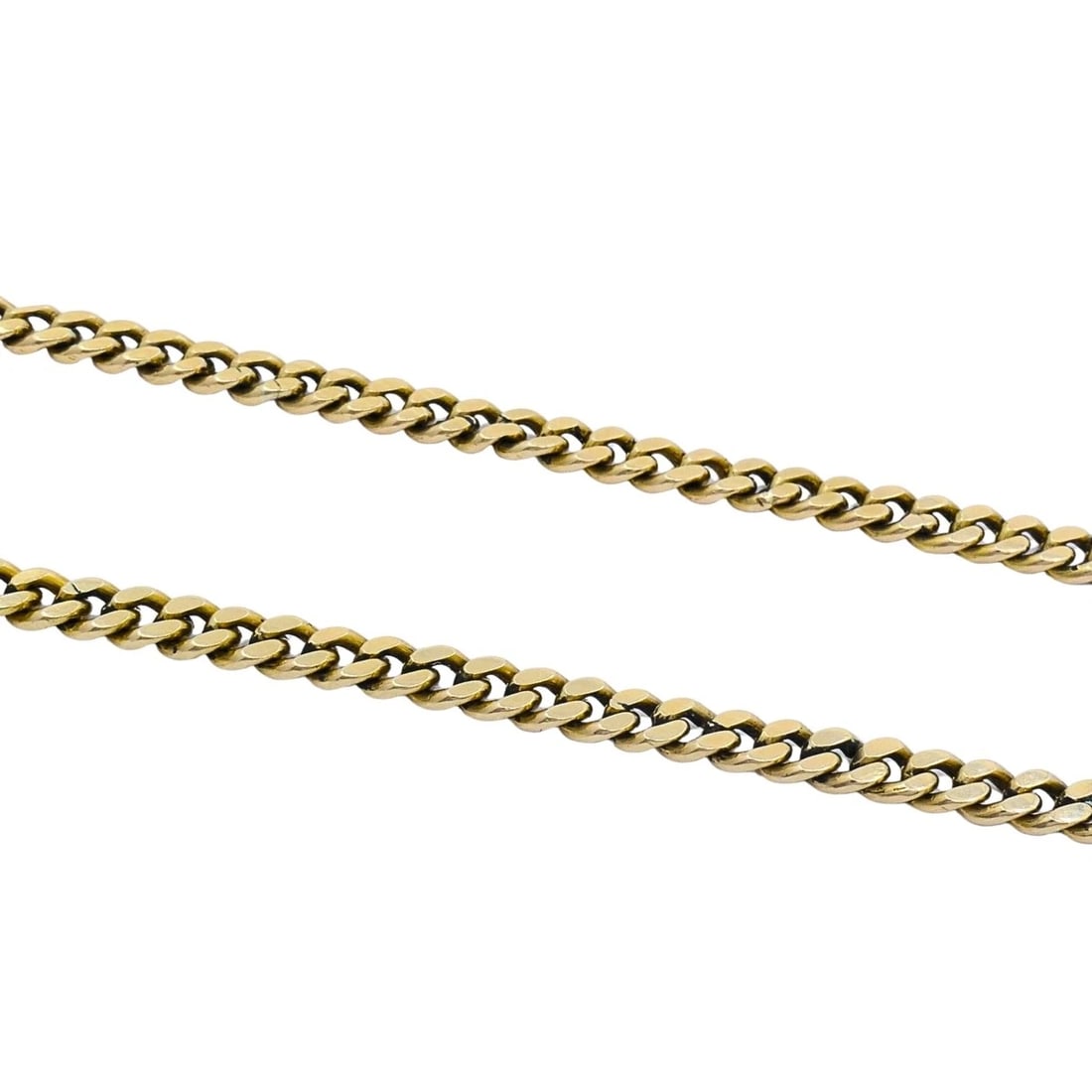 Antique 14k Gold Curb Link Necklace with Hook Clasp, Dated 1918 - 5