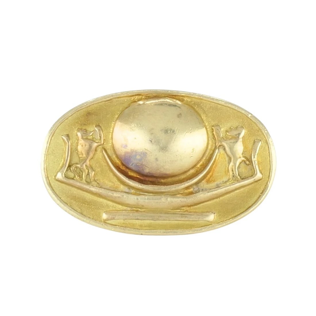 Vintage 1978 Egyptian Revival 18k Gold Signet Ring - 2