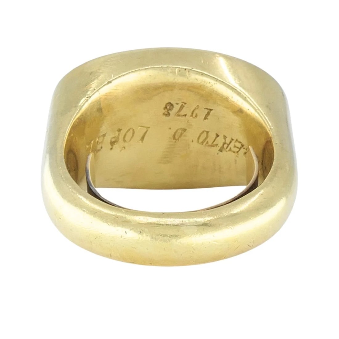 Vintage 1978 Egyptian Revival 18k Gold Signet Ring - 6