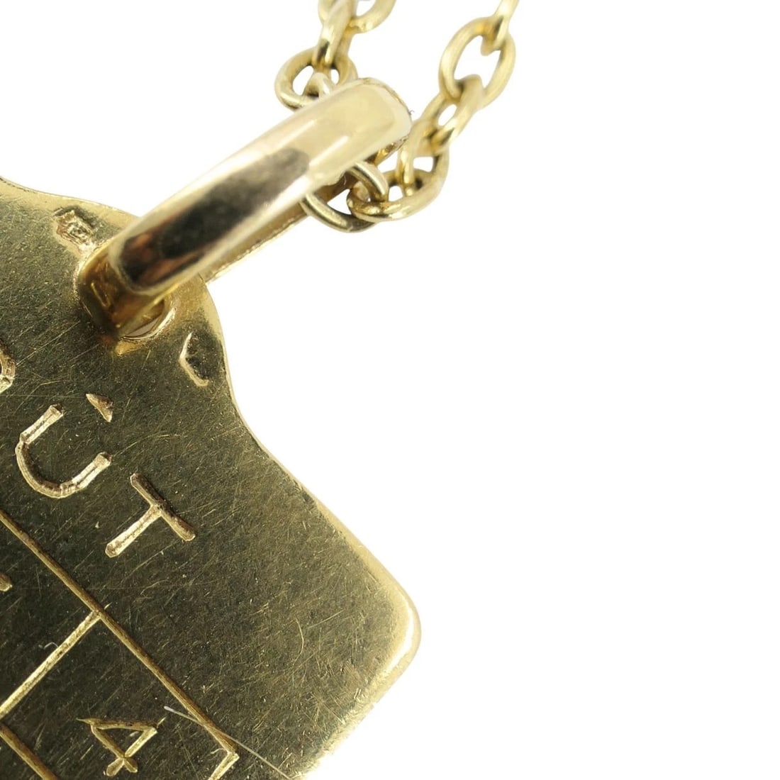 French 18k Gold Ruby 'August 21st' Calendar Pendant Chain Necklace - 7