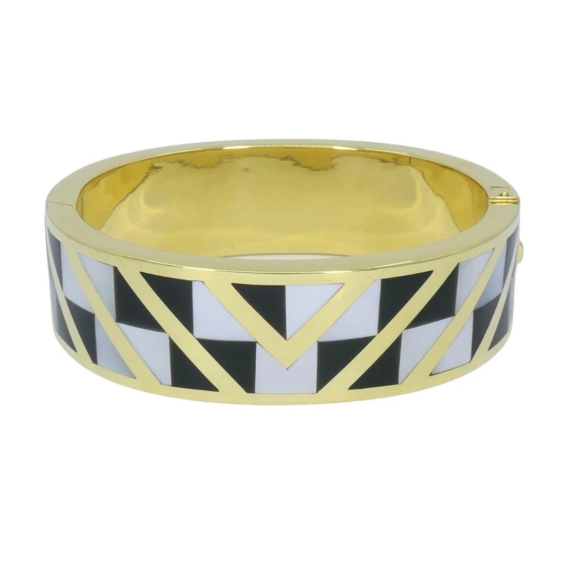 Angela Cummings Tiffany & Co. 1986 18k Gold Onyx Mother of Pearl Inlay Bracelet - 3