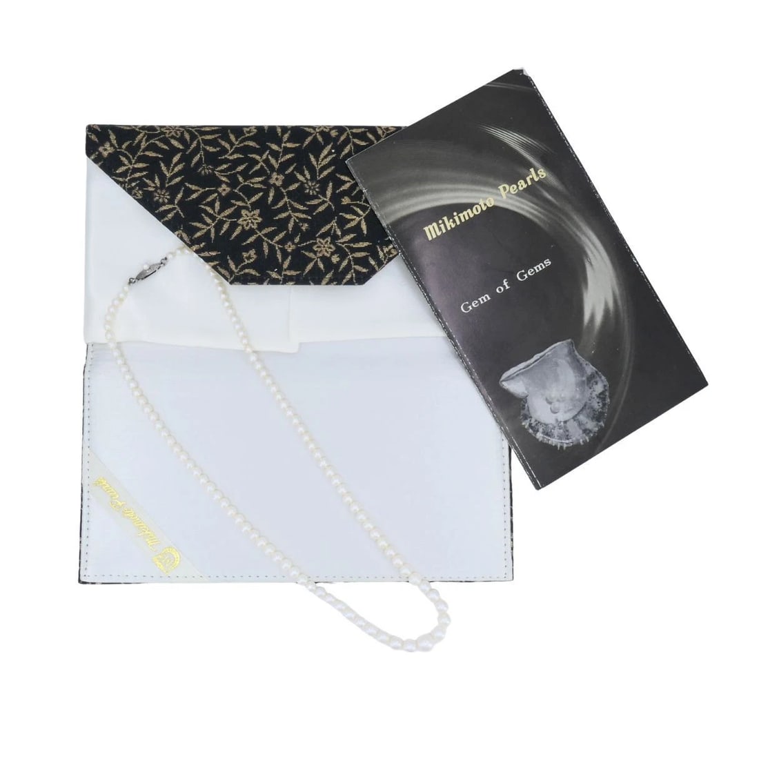 Vintage Mikimoto Akoya Pearl Graduated Necklace with Silver Clasp - 2