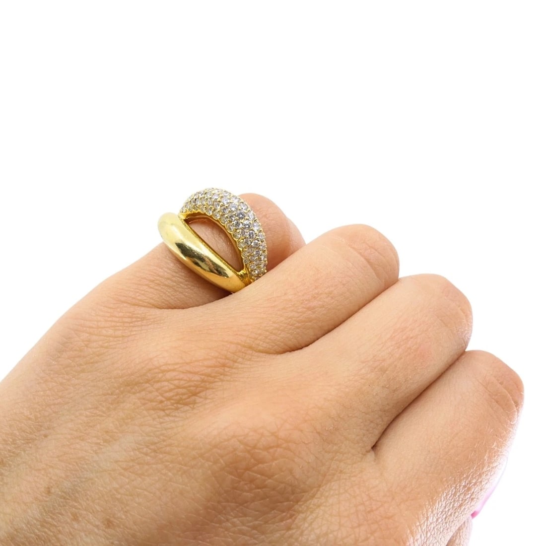 Mauboussin Paris 18k Gold Pavé Diamond Ring - 3