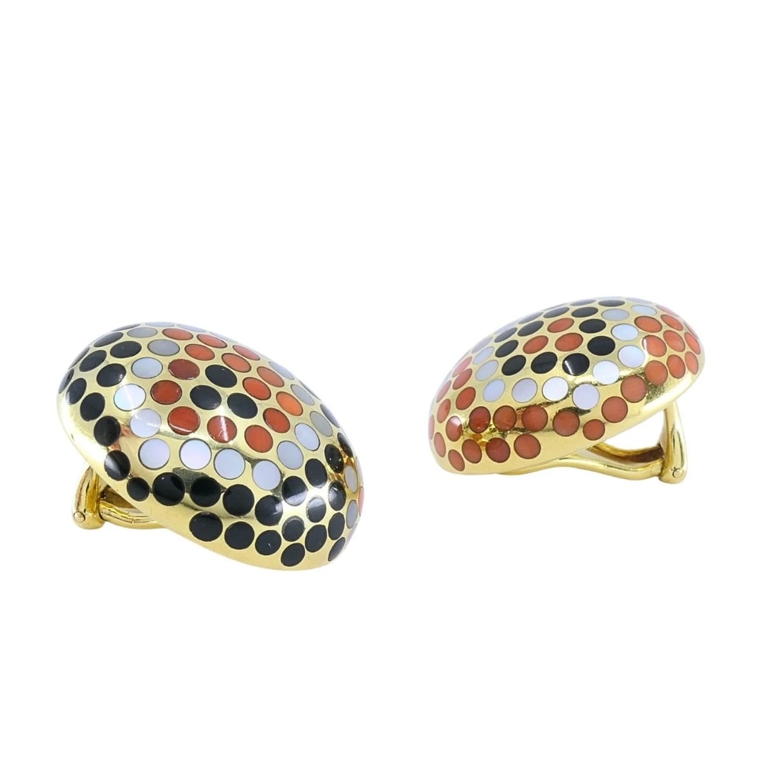 Angela Cummings 18k Gold Dot Dome Earrings - 3