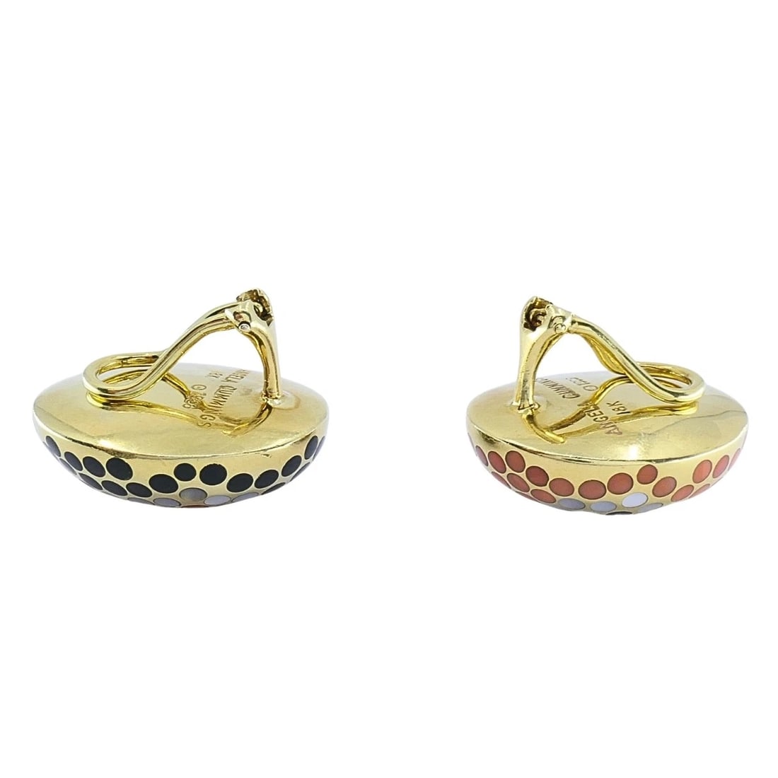 Angela Cummings 18k Gold Dot Dome Earrings - 4