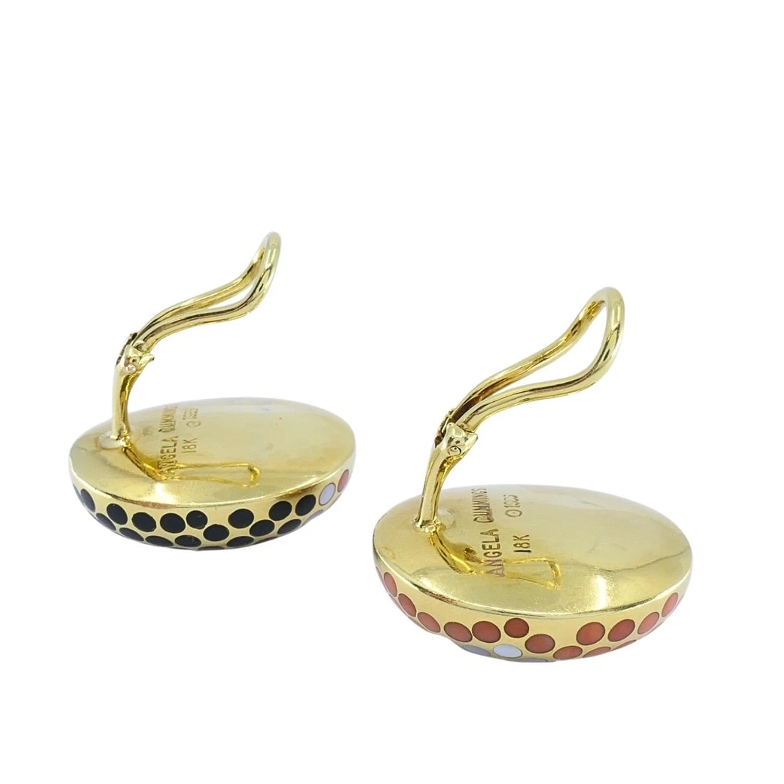 Angela Cummings 18k Gold Dot Dome Earrings - 5
