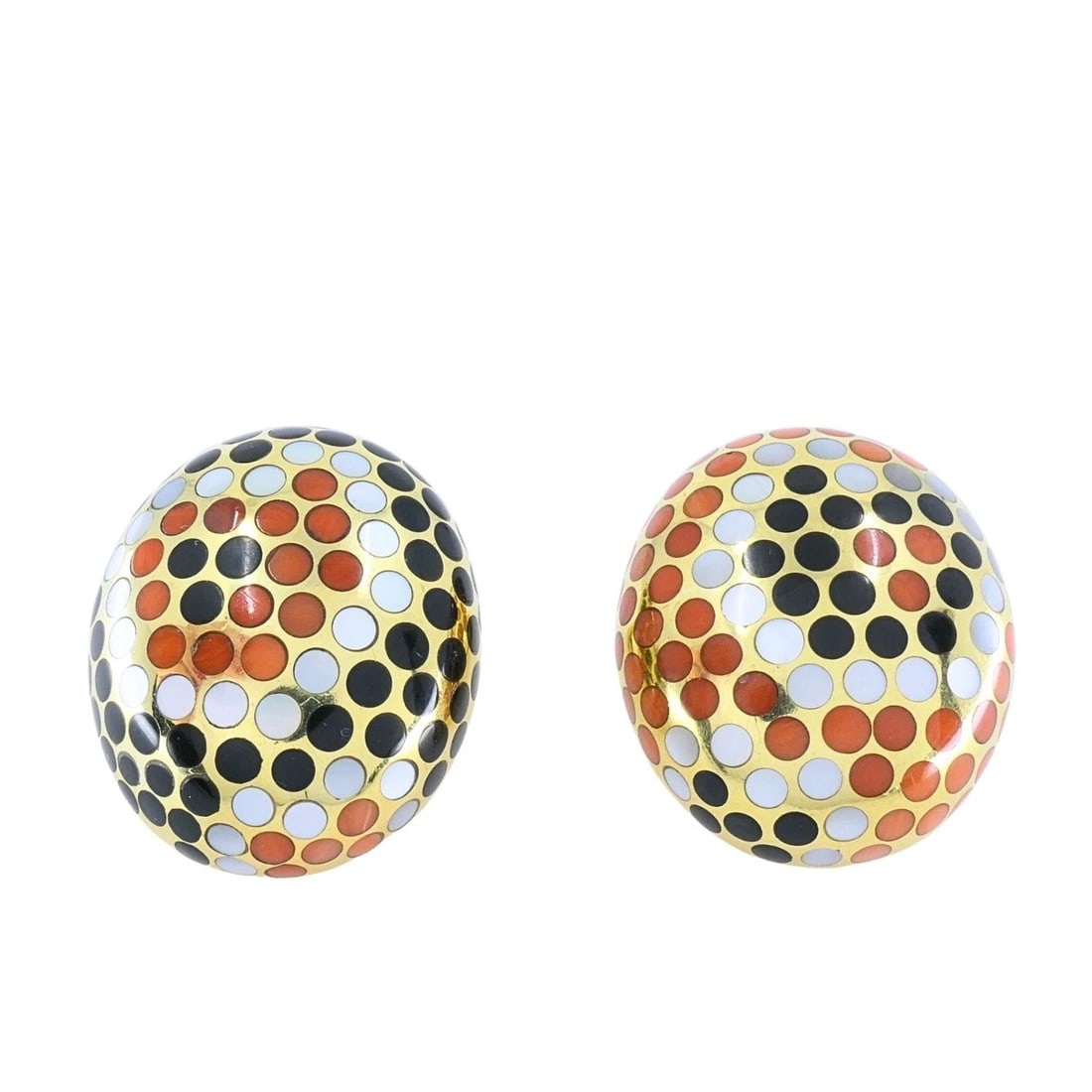 Angela Cummings 18k Gold Dot Dome Earrings - 7