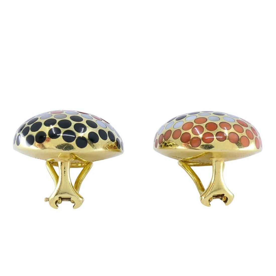 Angela Cummings 18k Gold Dot Dome Earrings - 8