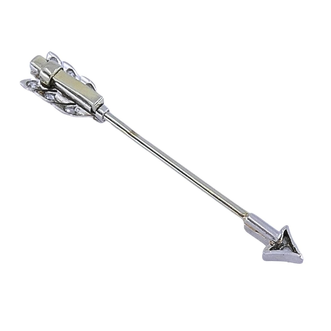 Art Deco 18k Gold Diamond Arrow Jabot Pin - 5