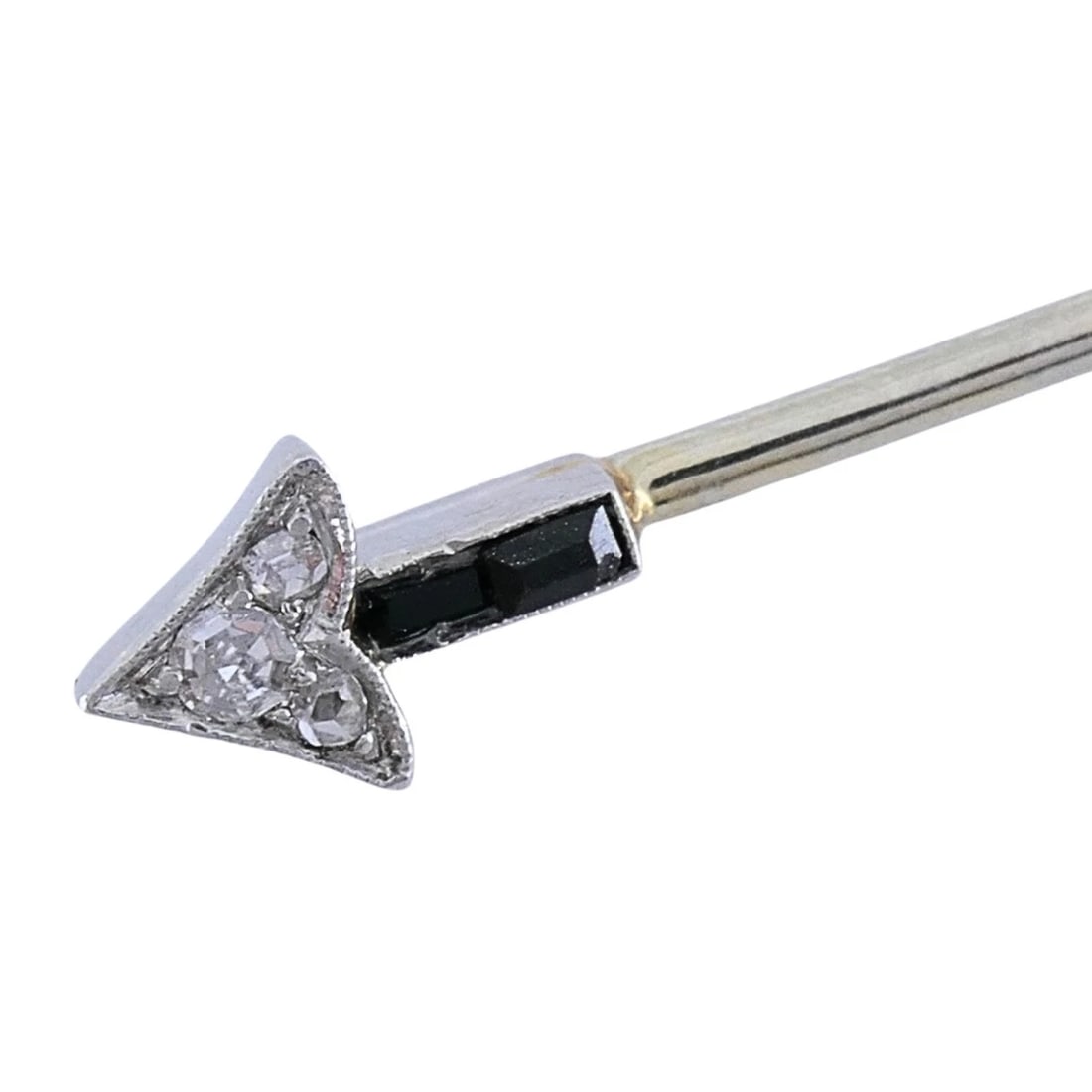 Art Deco 18k Gold Diamond Arrow Jabot Pin - 8