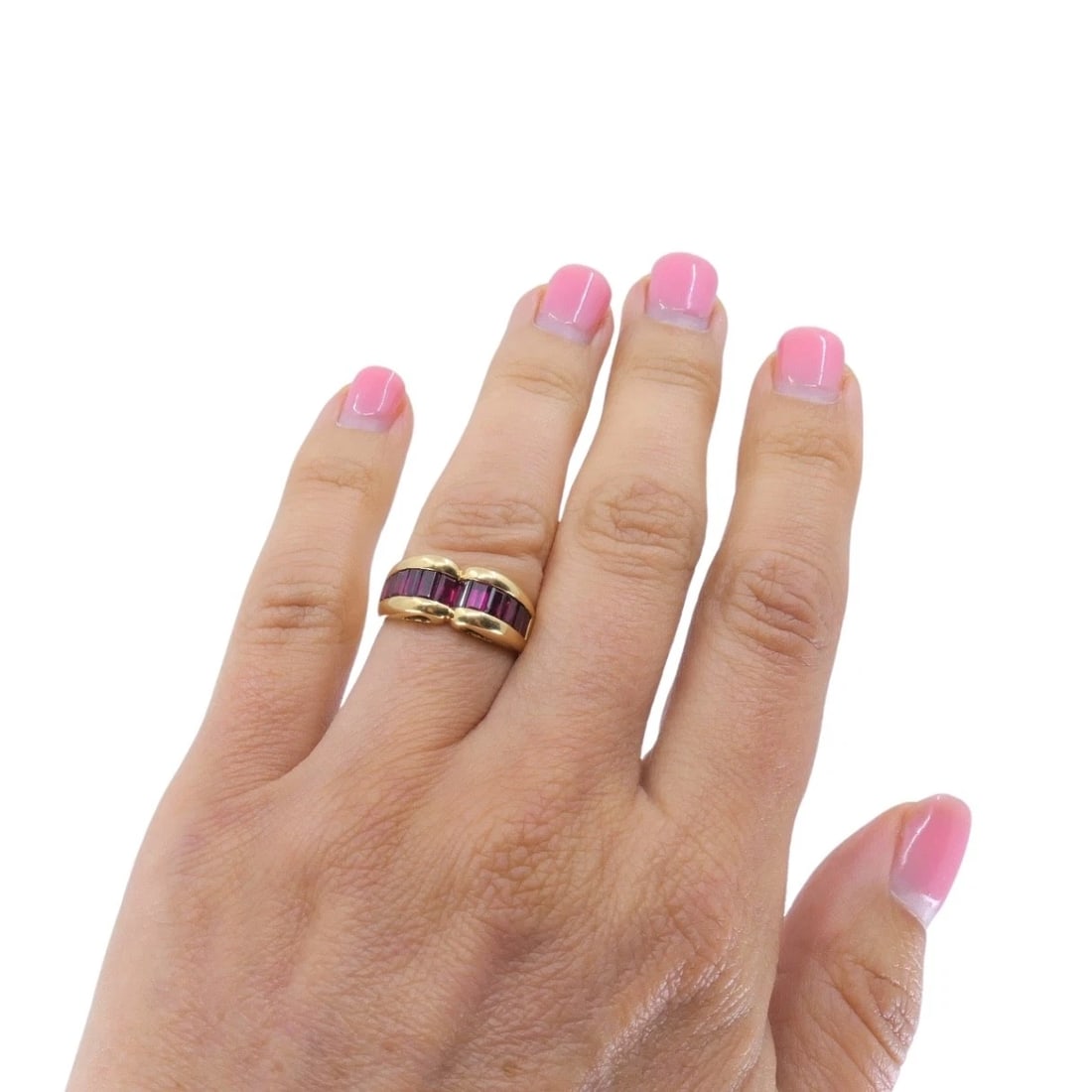Tiffany & Co. 18k Gold Ruby Band Ring - 2