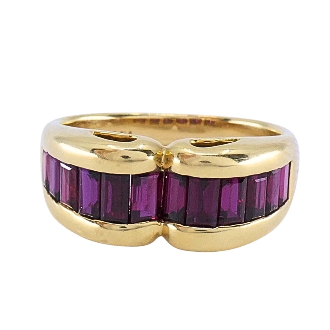 Tiffany & Co. 18k Gold Ruby Band Ring - 4