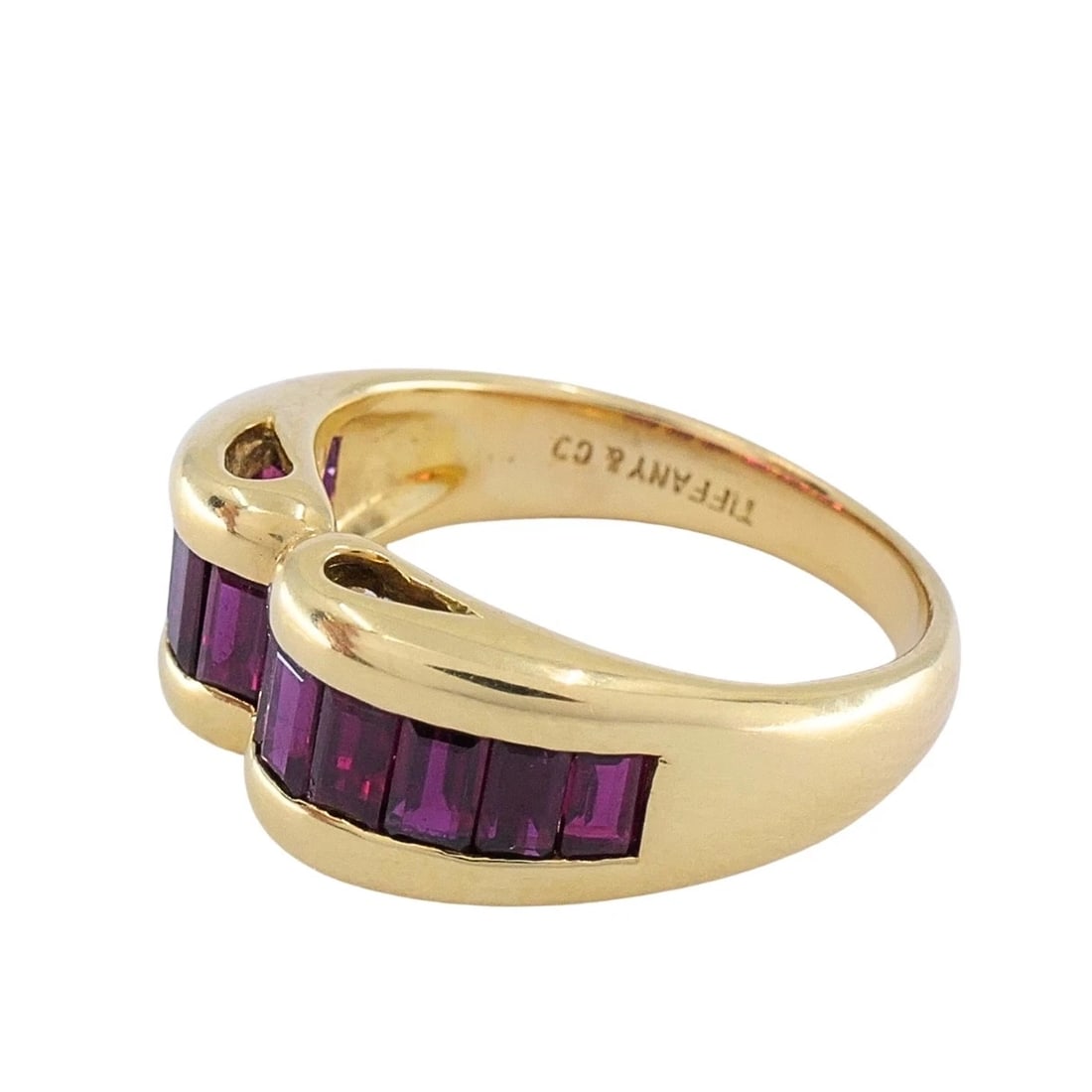 Tiffany & Co. 18k Gold Ruby Band Ring - 5