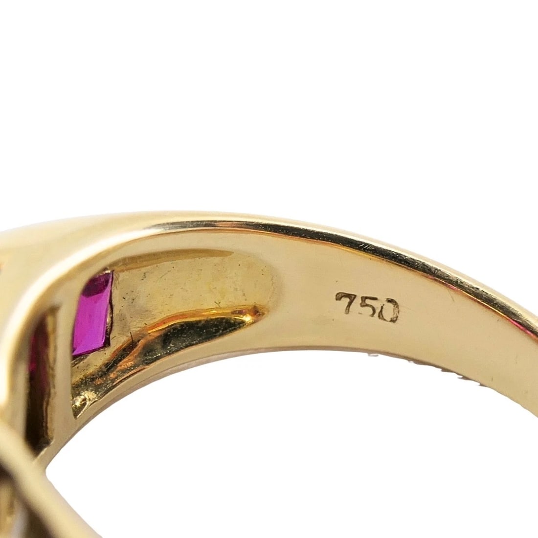 Tiffany & Co. 18k Gold Ruby Band Ring - 9