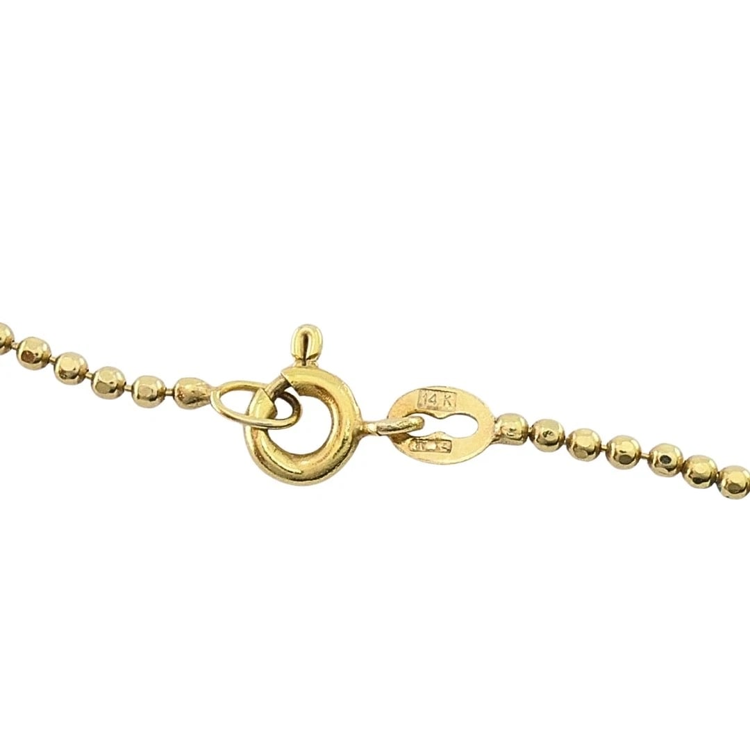 18k Gold Enamel Ladybug Pendant 14k Gold Chain Necklace - 9
