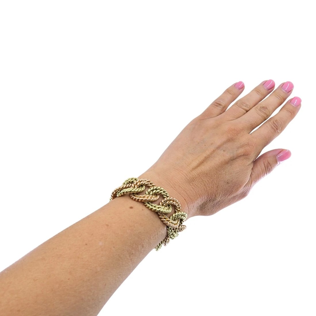 Verdura 14k Two-Tone Gold Rope Link Bracelet - 2