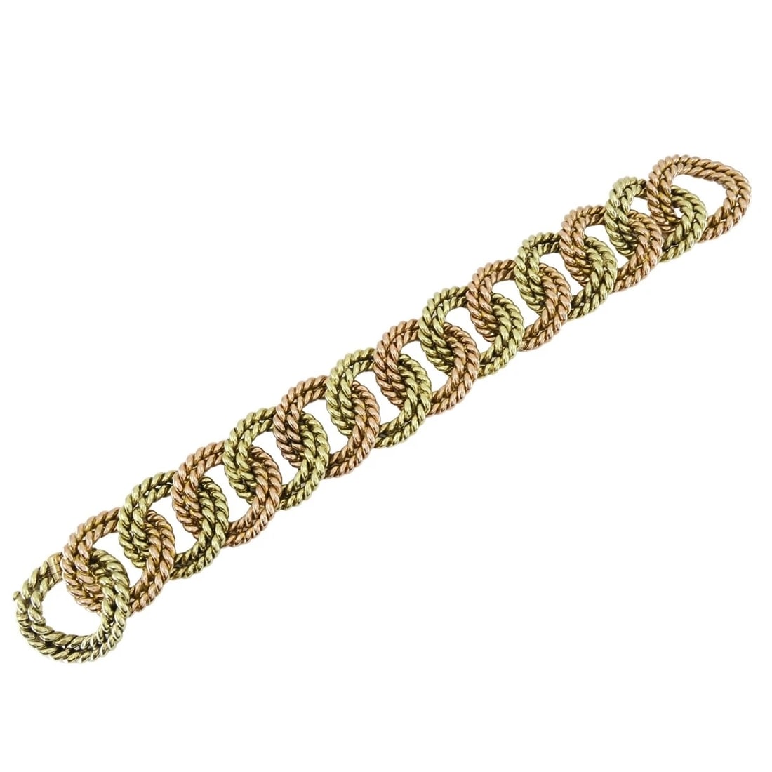 Verdura 14k Two-Tone Gold Rope Link Bracelet - 4